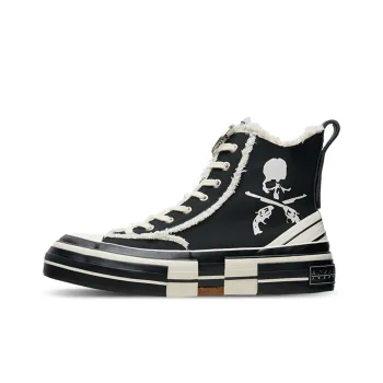 X MMJ·ROARGUNS x VESSEL Non slip Wear resistant Shock Absorption High Top Canvas Shoes Unisex Black White