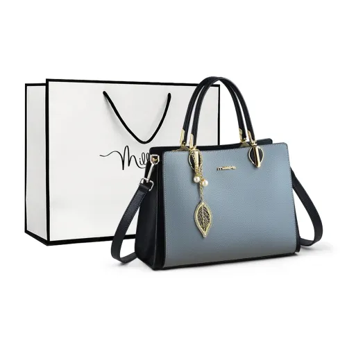 MILLIE'S Cow Leather Handbag, Underarm Shoulder Bag, Crossbody Bag, Tote Regular Women's Blue