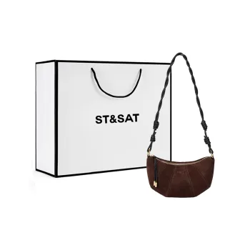 ST&SAT Synthetic Leather, Cow Split Leather Shoulder Bag Regular Women's Coffee/Brown/Rose Red/Brown Red