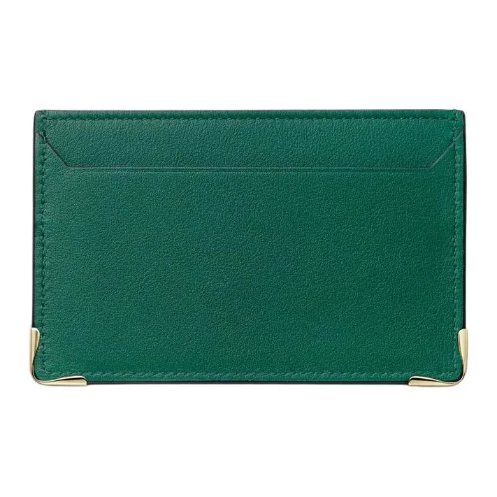 CARTIER Must De Cartier Cow Leather Card Holder Women's Leaf Green-1