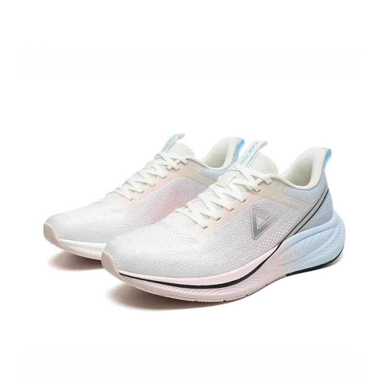 PEAK Attitude 7.0 Cushioning Anti-Slip And Wear-Resistant Low-Top Casual Running Shoes Men's White Pink Blue-3