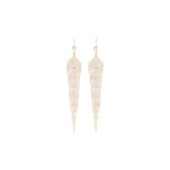 Jacquie Aiche 14K Yellow Gold Medium Diamond Fishtail Earrings
