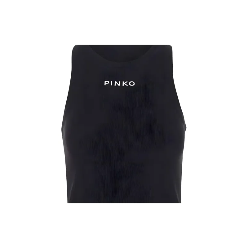 PINKO Logo Lettering Ribbed Camisole Top-4