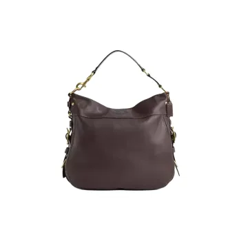 COACH Zoe Leather Handbag Large Size Women's Chocolate