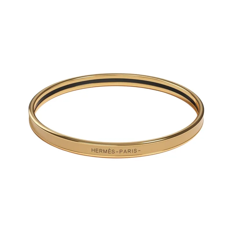 HERMES Gold Plated, Enamel Bangles Women's Gold-0