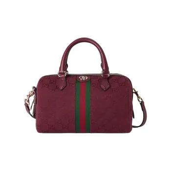 GUCCI Canvas Crossbody Handbags Small Size Unisex Red