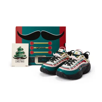 FILA FUSION FIRE XMAS Vintage Basketball Shoes Women's Low Top Fragrant Snow White/High Mountain Green