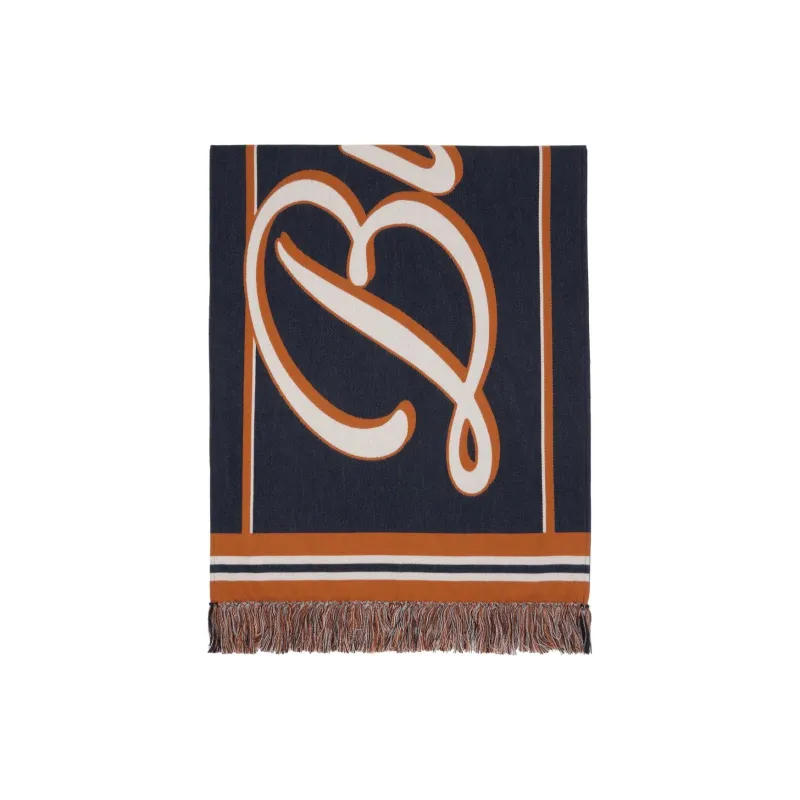 Burberry Cotton Knit Scarves Men's Navy-0