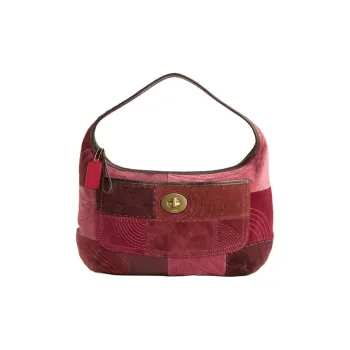 COACH Ergo Suede Patchwork Leather Hobo Bag Handbag Large Size Women's Brass & Multicolor