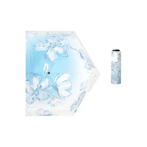 IDREAMY Umbrella Lightweight Foldable 15cm Crystal Blue Vinyl Sun Protection Dual-Use For Sunny And Rainy Days