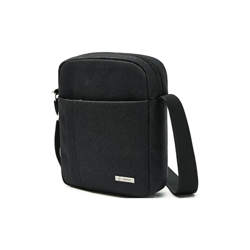 Old Man's Head Fabric With Synthetic Leather Shoulder Bag Regular Men's Black-1