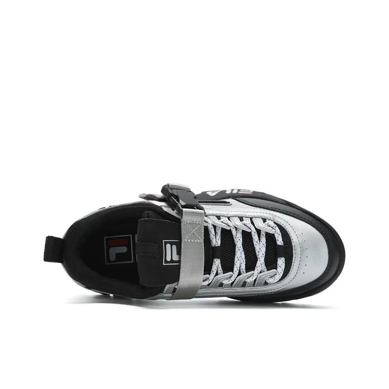 FILA Disruptor 2 Abrasion-Resistant Slip-Resistant Low-Top Casual Shoes Women's Silver Black-2