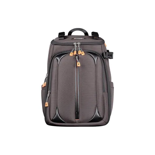 PULEWEI Polyester With Nylon Backpack Regular Unisex Space Black/Dark Brown