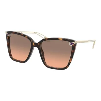 BVLGARI Plastic Irregular Shape Sunglasses Women's Gold