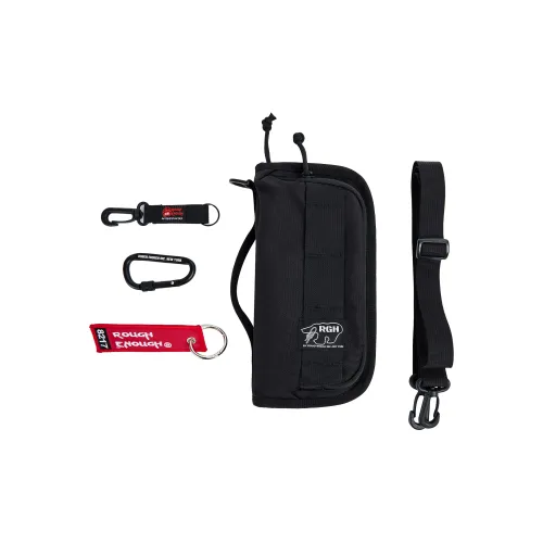 Rough Enough Nylon Document Storage Bag Passport Holder Regular Unisex Black