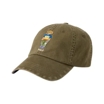 Polo Ralph Lauren Cotton Leather Baseball Caps Men's Green