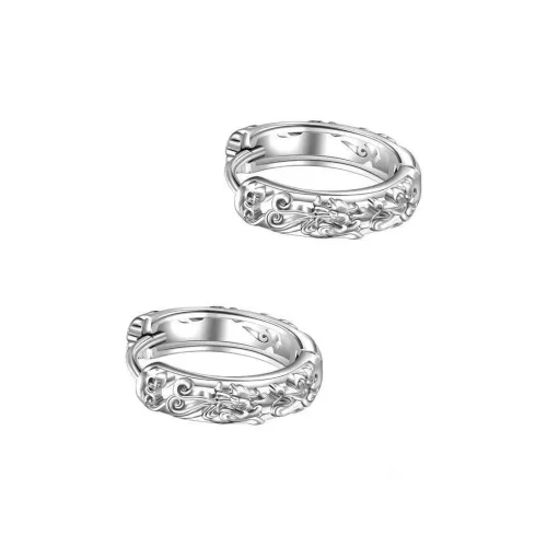 GUDUD Titanium Steel Earrings Unisex Silver