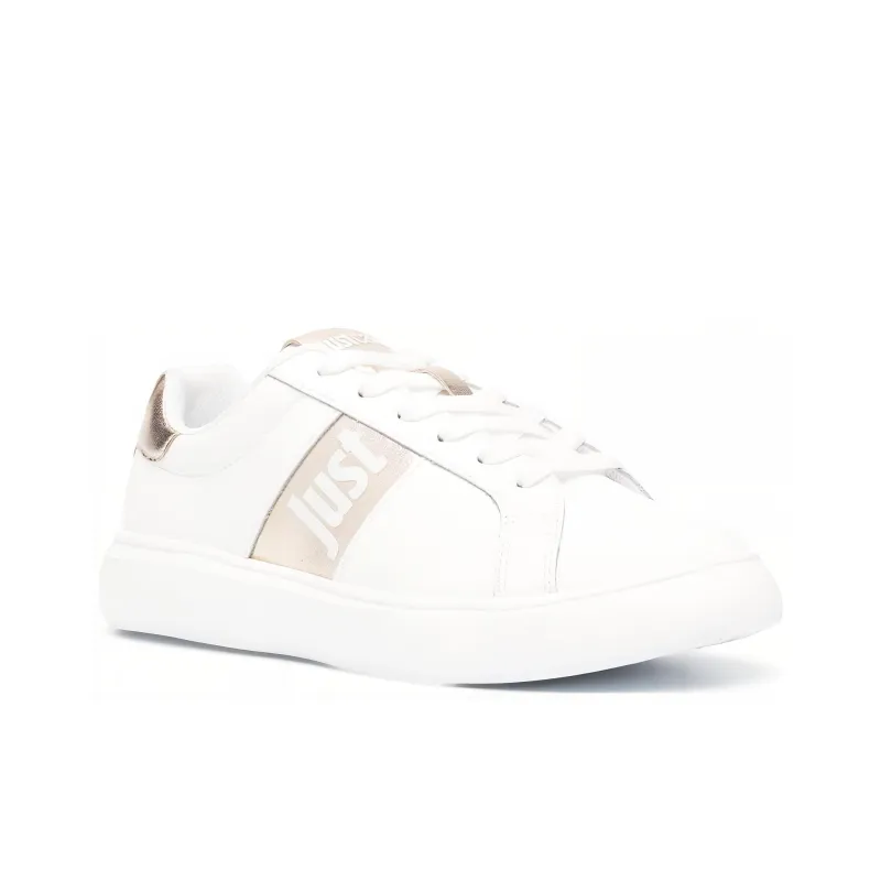 Just Cavalli Low-Top Casual Shoes Women's White Gold-1