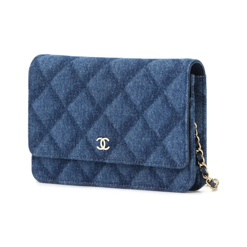 CHANEL Denim Metal Handbag, Shoulder Bag, Crossbody Bag Women's Dark Blue-1