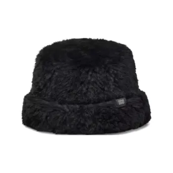 UGG Faux Fur, Polyester, Elastane Bucket Hats Women's Black