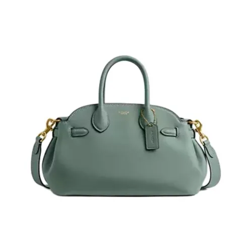 COACH Glove Tanned Leather Shoulder Bag Crossbody Bag Handbag Large Size Women's Green
