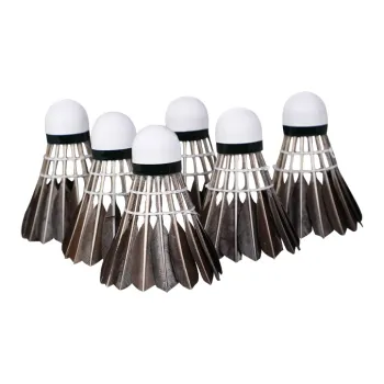 WITESS YB402 Black Fur 6 Pack Goose Feather Humped Goose Feather Indoor Outdoor Universal Shuttlecocks