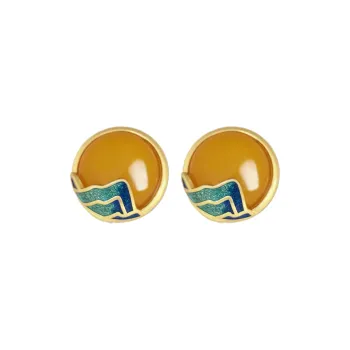 Heng Tai Jewelry Amber/Beeswax Stud Earrings Women's
