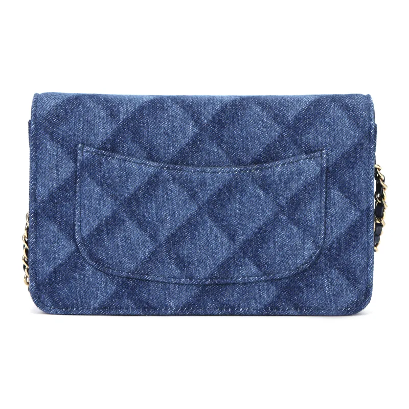 CHANEL Denim Metal Handbag, Shoulder Bag, Crossbody Bag Women's Dark Blue-2