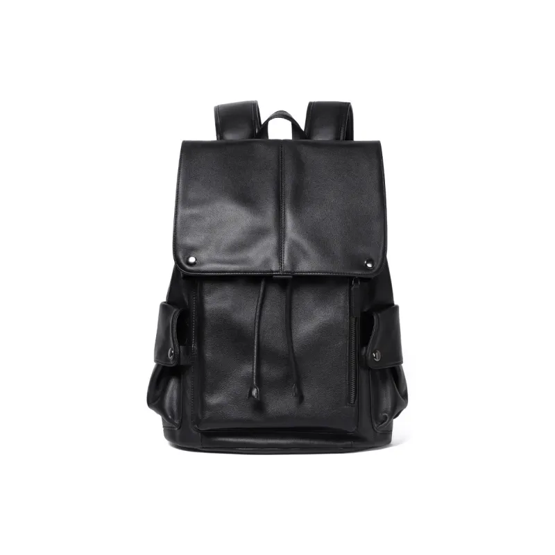 LARTIGENT Cow Leather Backpack Men's Black-0