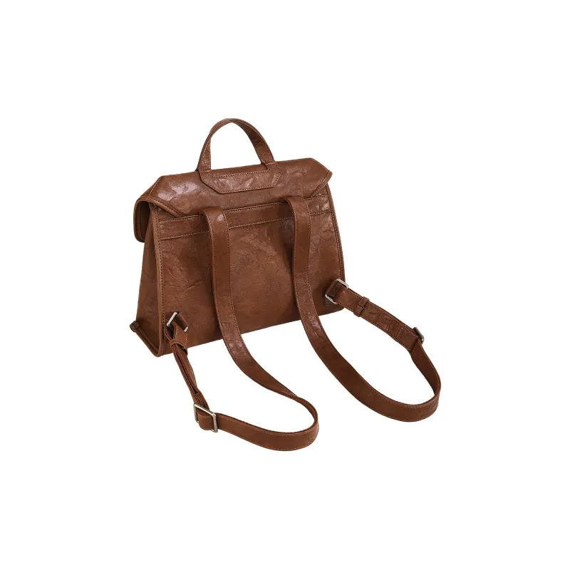 TOUTOU Synthetic Leather Backpack Regular Women's Chocolate Brown-6