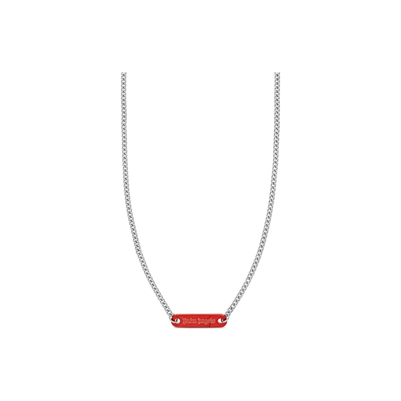 PALM ANGELS Logo Engraved Chain Necklace-0