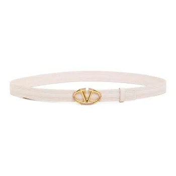 Valentino Calfskin Leather Belts Women's White Width: 2cm