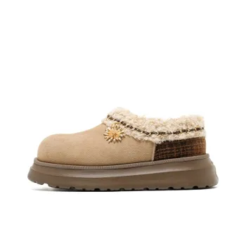 ZHAOTAIYANGLIANMING x OLD ORDER Warm Height Increasing Slip Resistant Ankle Length Snow Boots Women's Brown