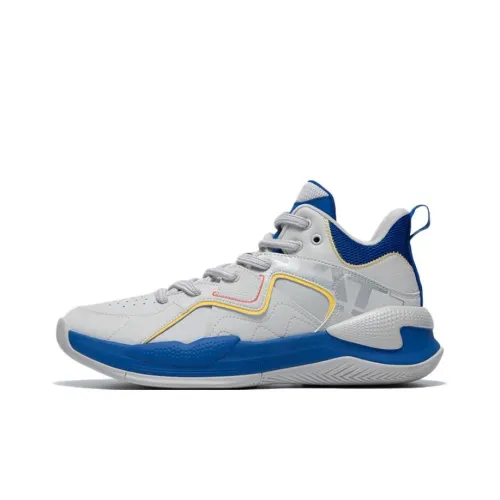 QIAODAN Cushioning Wear Resistant jacket Top Basketball Shoes Men's Gray Blue