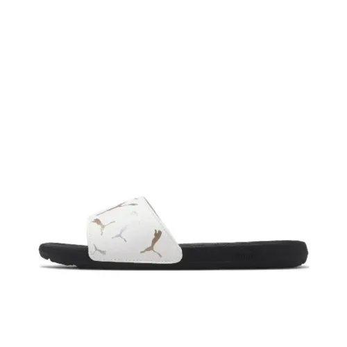 PUMA Cool Cat 2.0 Slip-Resistant Abrasion-Resistant Slide Slippers Women's White Gold