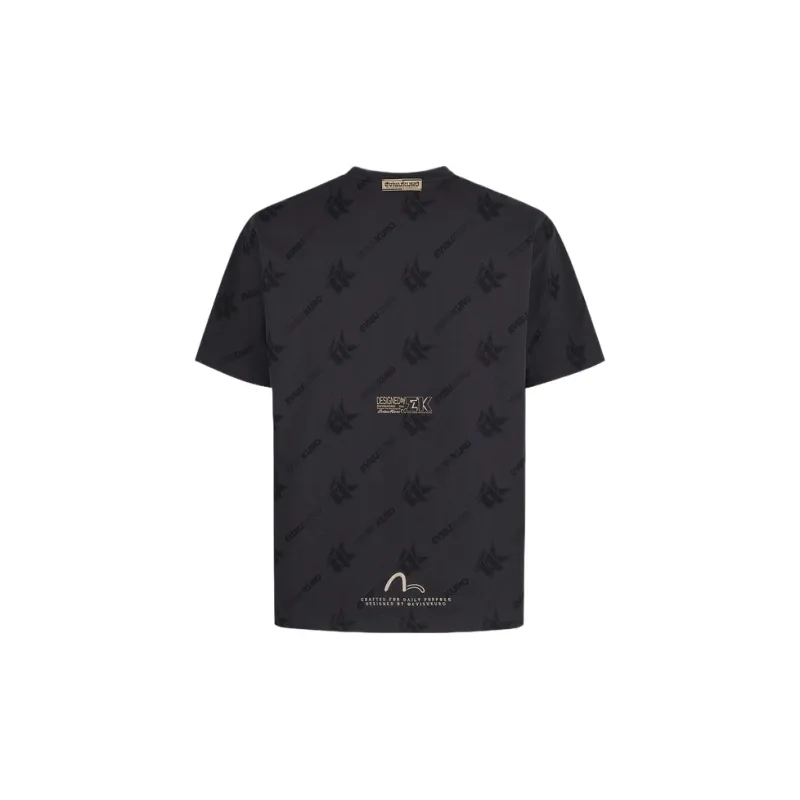 EVISU T-Shirt Men's Charcoal Gray All Over-1