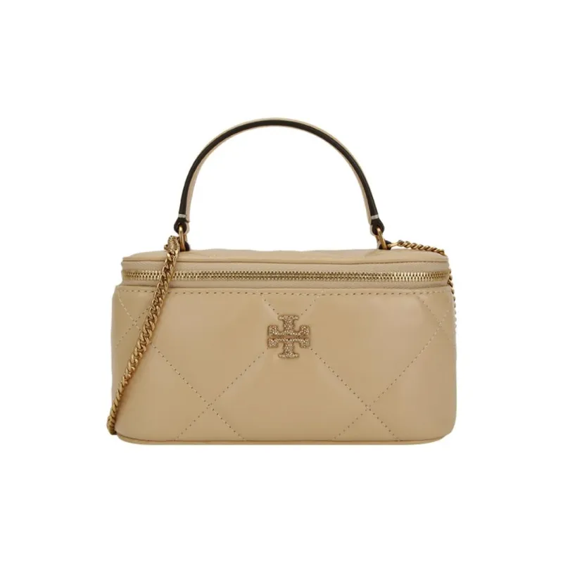 TORY BURCH Kira Leather Shoulder Bag Crossbody Bag Handbag Women's Beige-0