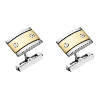 CARTIER Sterling Silver Palladium-Plated Pure Gold Cufflinks Women's Silver