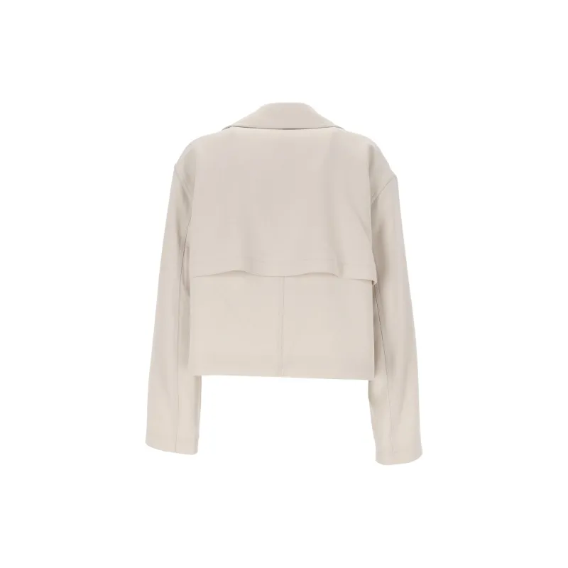 THEORY Admiral Crepe Double Breasted Crop Trench Coat-1