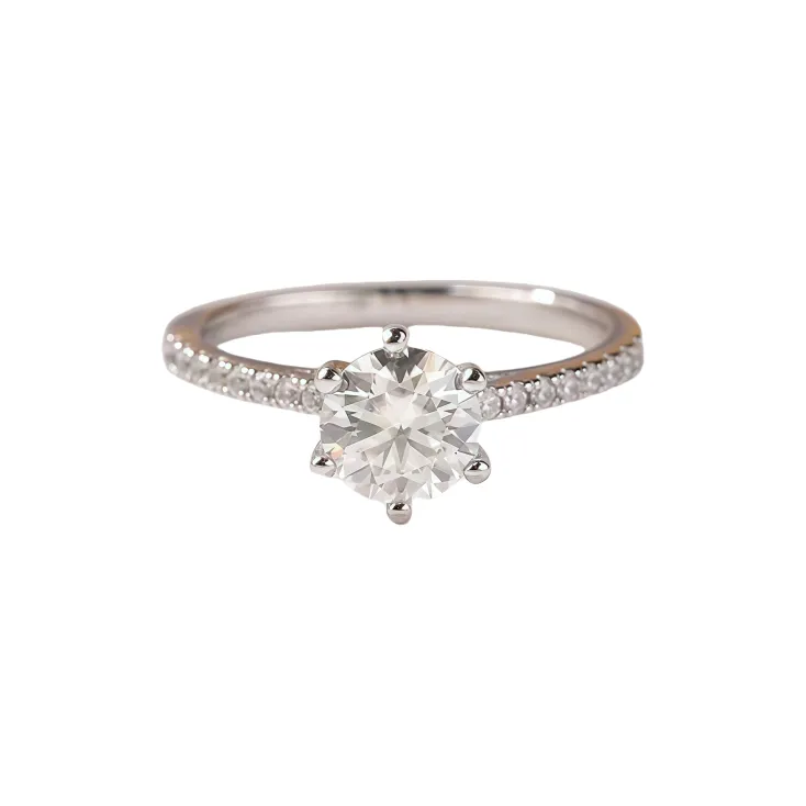 Stone On The Line S925 Silver Moissanite Rings Women's-4