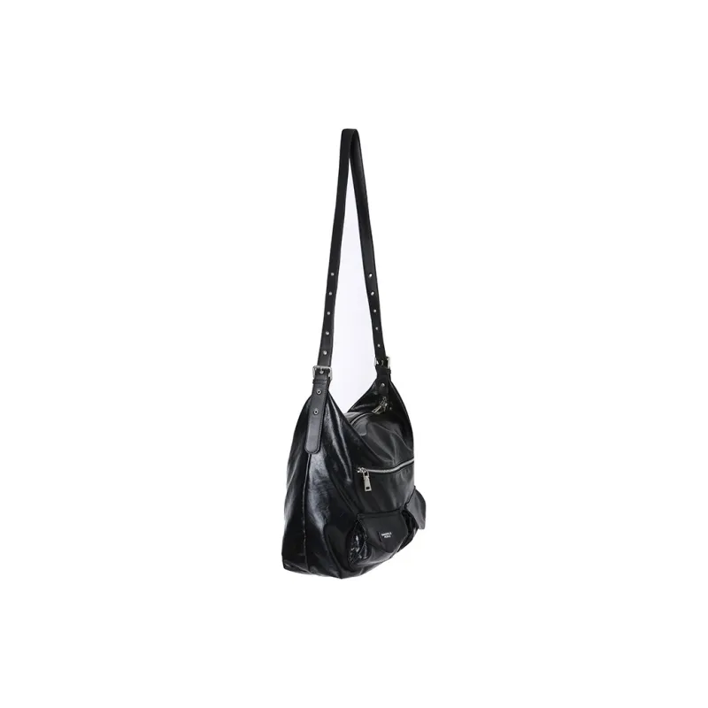DANGEROUSPEOPLE Artificial Leather Crossbody Bag Regular Unisex Black/Ecru-1