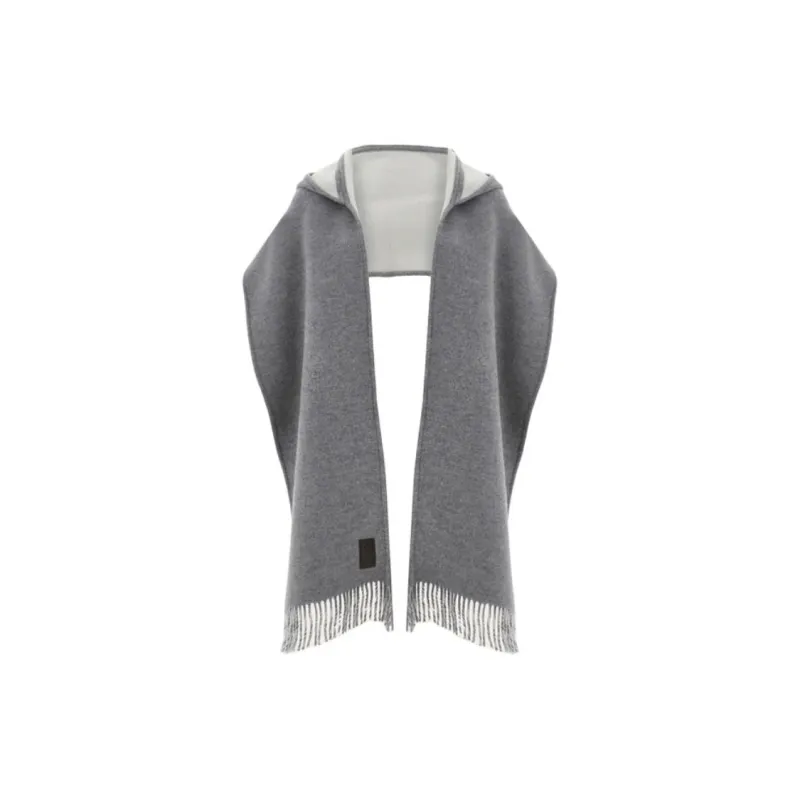FERRAGAMO Leather Shawls Women's Gray-0