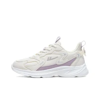 Warrior Anti Slip And Wear Resistant Rebound Low Top Casual Running Shoes Women's Beige Purple