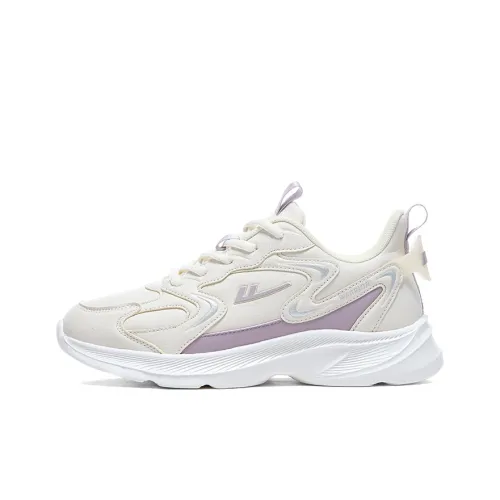 Warrior Anti Slip And Wear Resistant Rebound Low Top Casual Running Shoes Women's Beige Purple