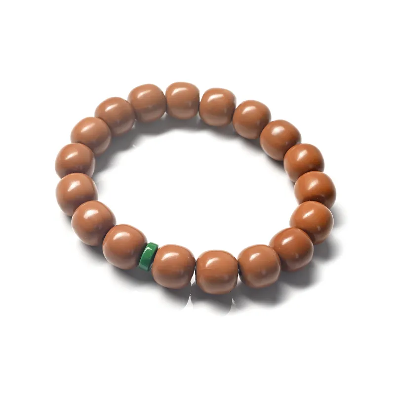 Abby's Wonderland Monkey Head Walnut New Chinese Style Textile Beaded Bracelet Unisex-0