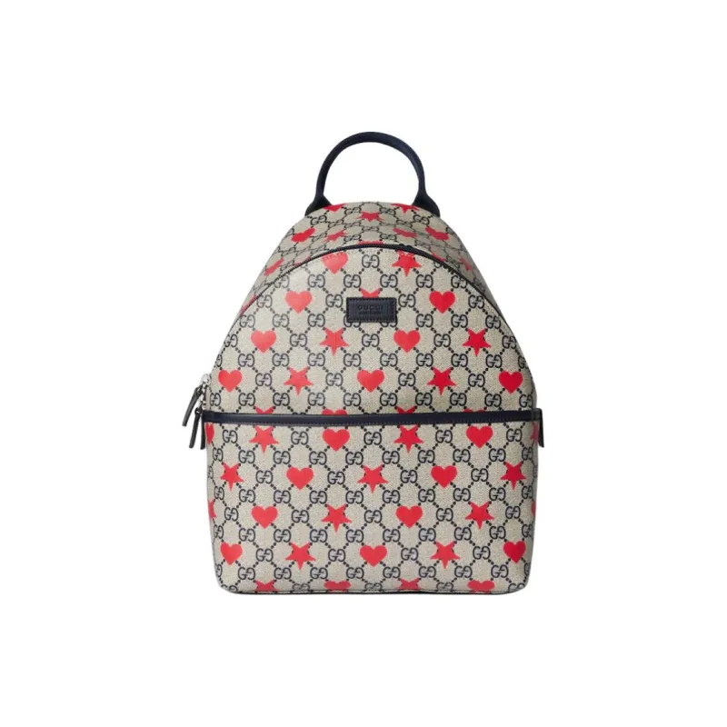 GUCCI GG Supreme Canvas Backpack Kids' Beige & Blue-0