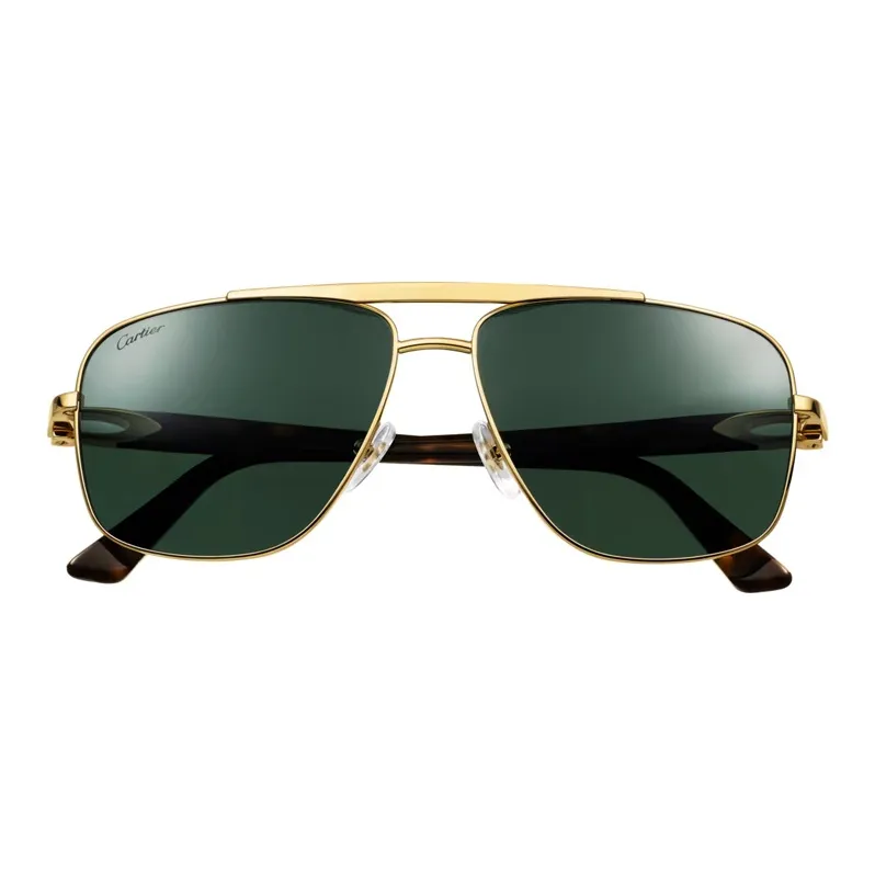 CARTIER Metal Aviator Sunglasses Men's Tortoiseshell-1