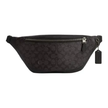 COACH Warren Coated Canvas Fanny Pack Large Size Men's Walnut & Black