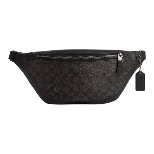 COACH Warren Coated Canvas Fanny Pack Large Size Men's Walnut Black