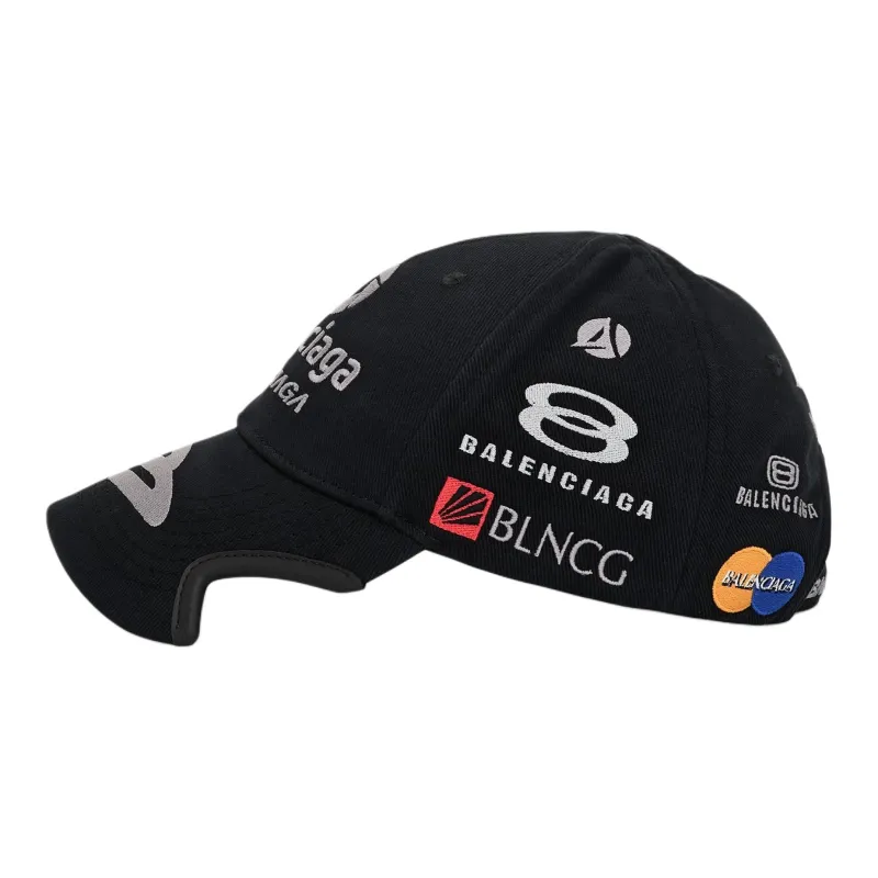 Balenciaga Cotton Baseball Caps Men's Black-3
